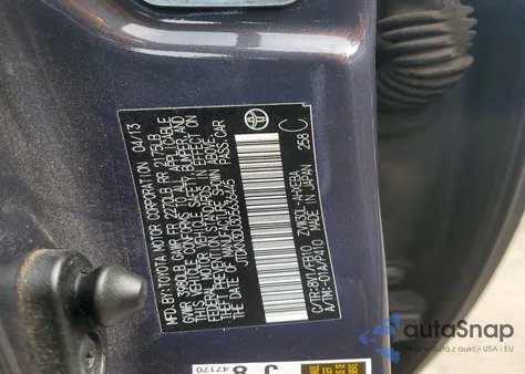 2013 Toyota Prius из США, поврежденный, VIN JTDKN3DU3D5636445